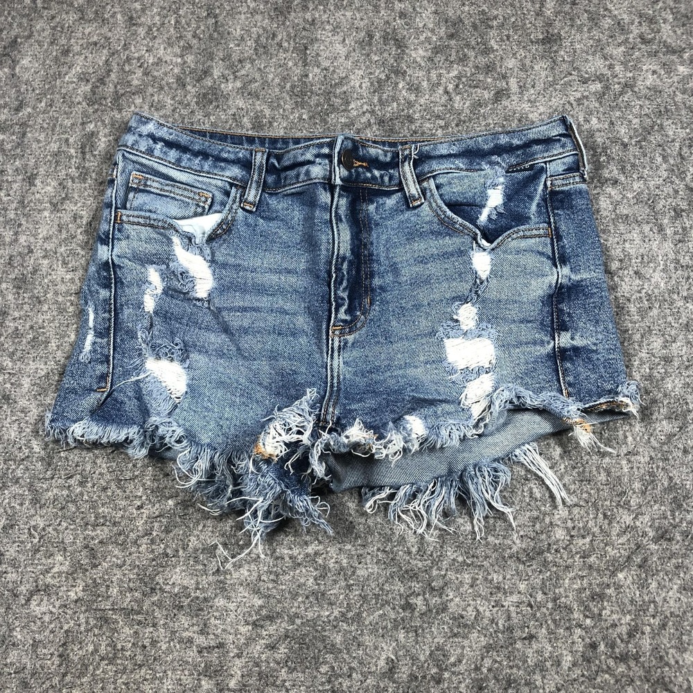 Cello Denim Shorts Juniors L Blue Distressed Cutoff Frayed Hem Summer Casual